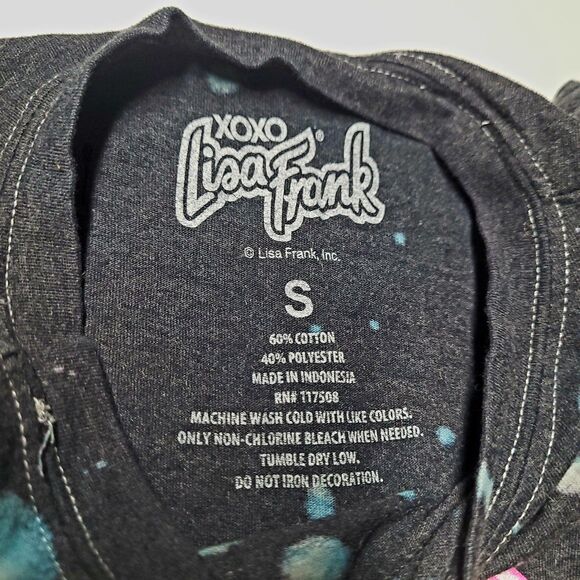 LISA FRANK Rainbow Unicorn Muscle Tank Top Paint Splatter Wash SMALL XOXO NWOT - Picture 6 of 6